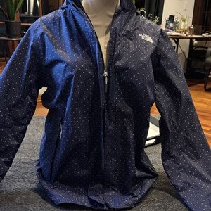 The North Face Dark Blue Jacket with White Dots